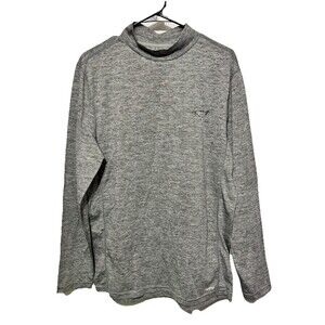 Greg Norman for Tasso Elba Golf Mock Neck Shirt Gray Heather Long Sleeve Men M